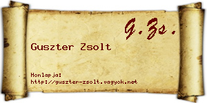 Guszter Zsolt névjegykártya